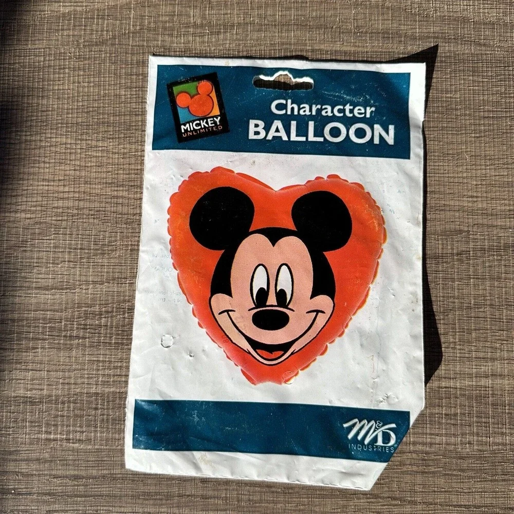 Vtg Mickey Unlimited Mickey Minnie Mouse I Love You Character Balloon Helium Nos